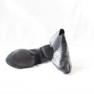 Capezio Black Leather Split Soles Size 7.5 M Ballet Jazz Dance Shoes Slippers